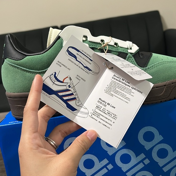 NWT Adidas Originals Rivalry 86 Low Men's Shoes - Green/Brown - ID8409 - Picture 14 of 15